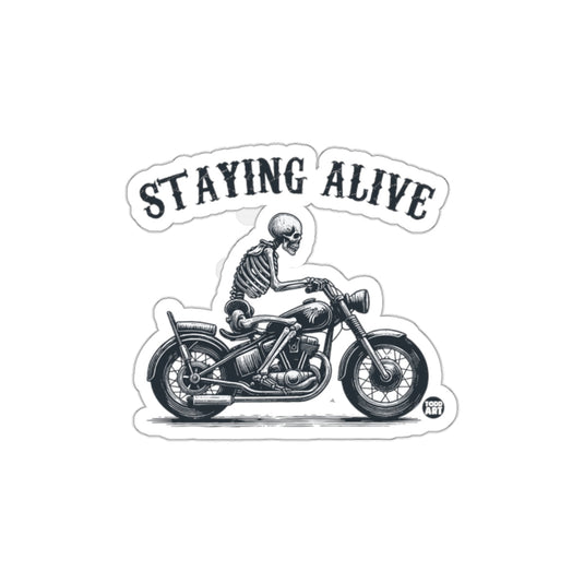 Staying Alive Skeleton on Motorcycle Design sticker