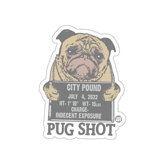Adorable Pug Shot Mugshot Design Sticker Product