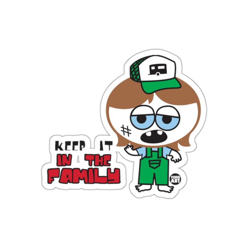 Load image into Gallery viewer, Keep It In The Family Funny Cartoon Sticker Product
