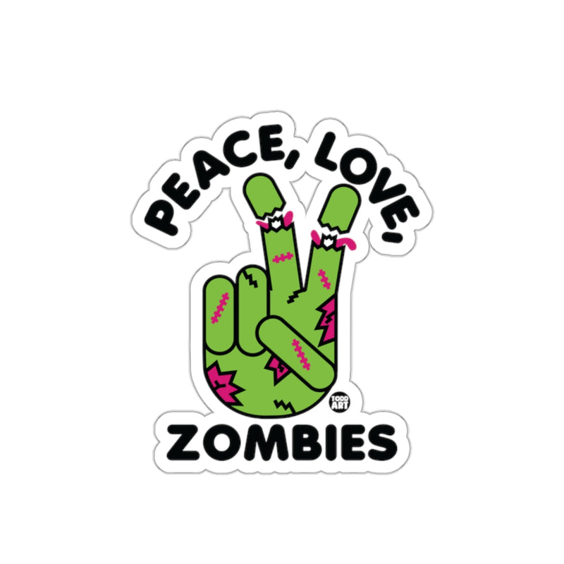 Load image into Gallery viewer, Peace Love Zombies Sticker for Zombie Fans
