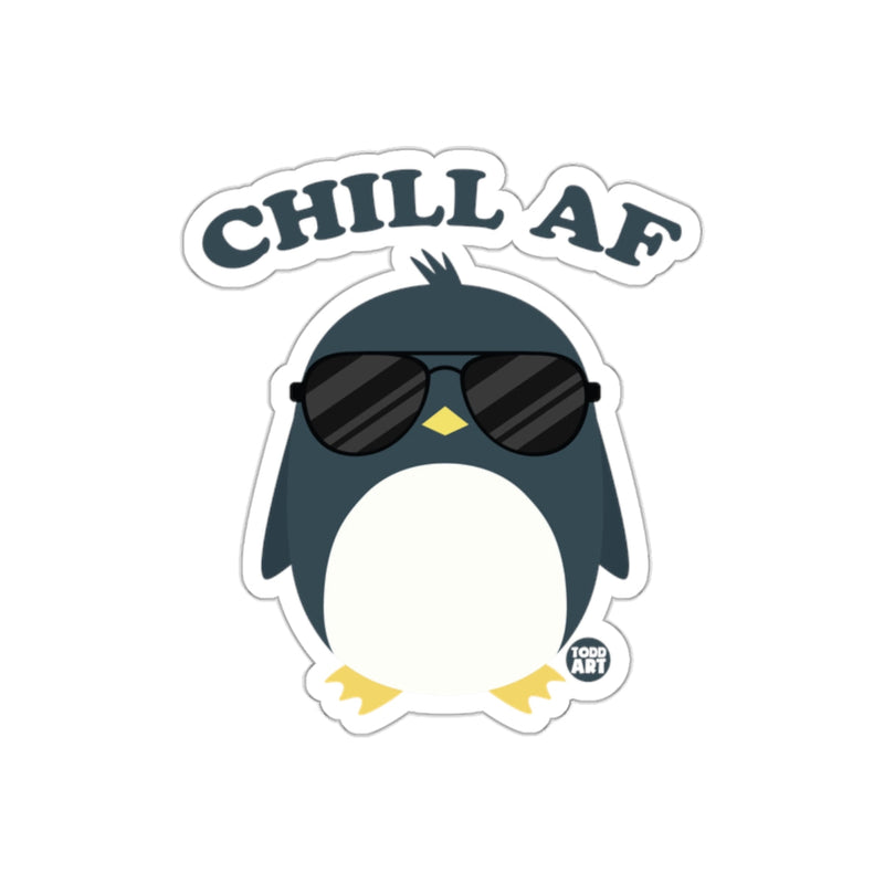 Load image into Gallery viewer, Chill AF Penguin with Sunglasses Illustrated sticker
