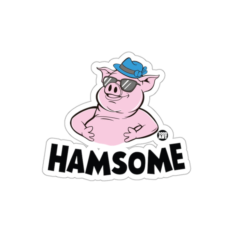 Load image into Gallery viewer, HAMSOME Pig with a Hat and Sunglasses Design sticker
