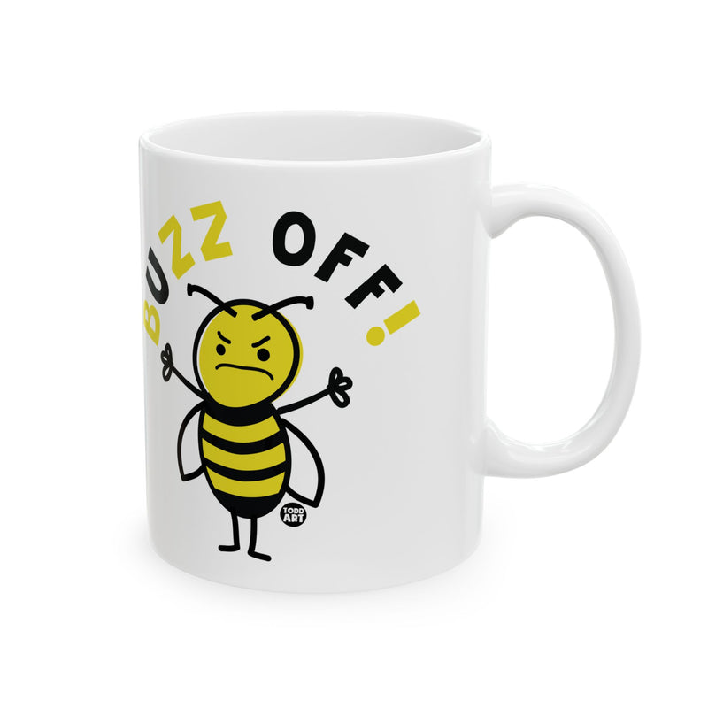 Load image into Gallery viewer, Buzz Off Bee Coffee Mug, Angry Bee Mug
