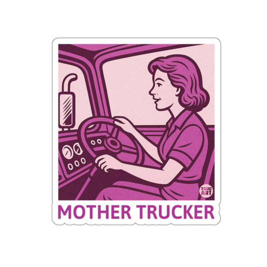 Vintage Style Mother Trucker Humorous Sticker