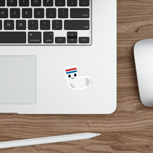 Happy Sock with Stripes Sticker for Laptops and Desks