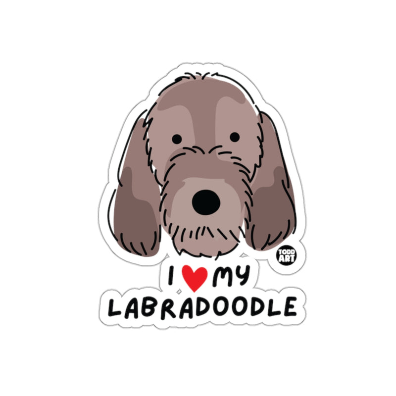 Load image into Gallery viewer, I Love My Labradoodle Cute Dog Lover Graphic Sticker
