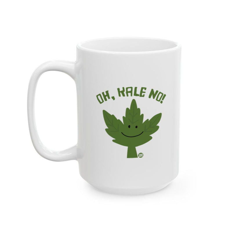 Load image into Gallery viewer, Oh Kale No Smiling Leaf Design on White Mug
