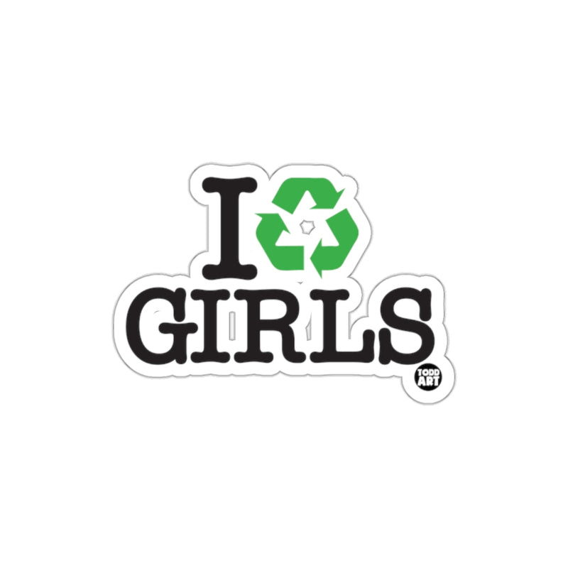 Load image into Gallery viewer, I Recycle Girls Todd Art Eco-Friendly Sticker
