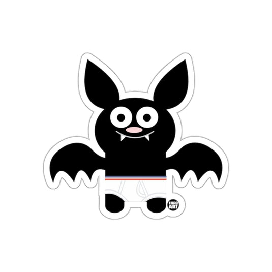 Cute Cartoon Bat with Fangs and Wings Sticker