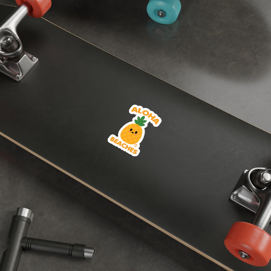 Aloha Beaches Pineapple Sticker for Skateboard