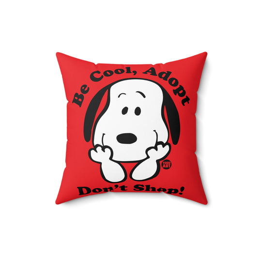 Be Cool Dont Shop Pillow, Square Dog Pillow, Cute Dog Pillows, Soft Dog Pillow, Cute Room Accents