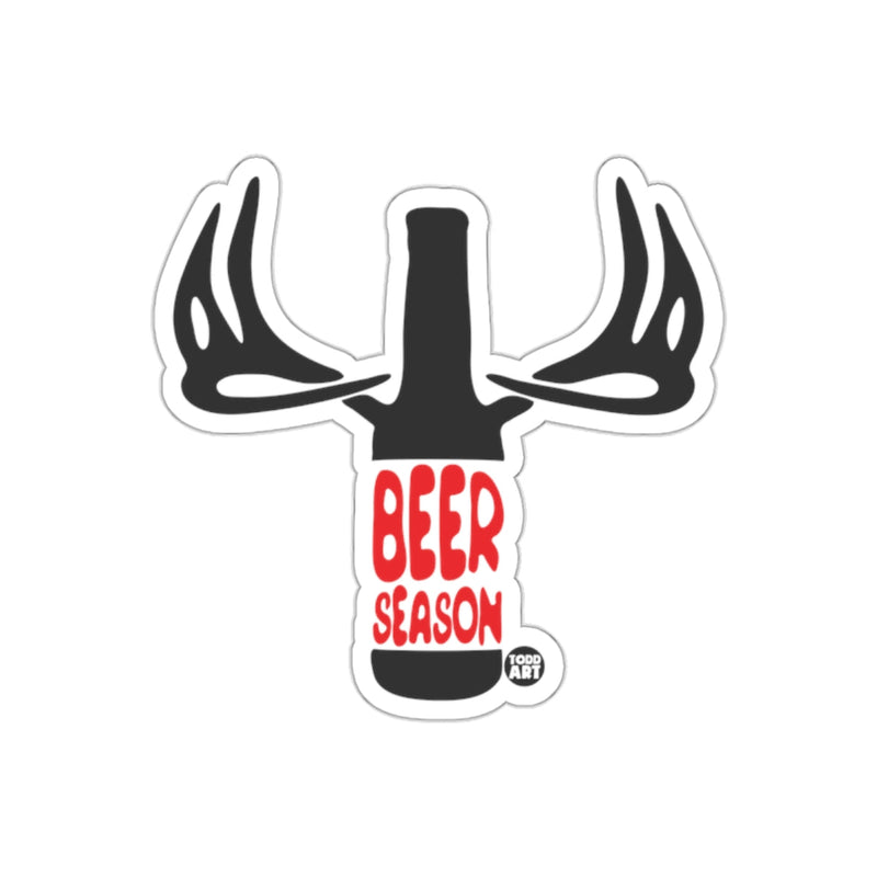 Load image into Gallery viewer, Beer Season Sticker with Antlers
