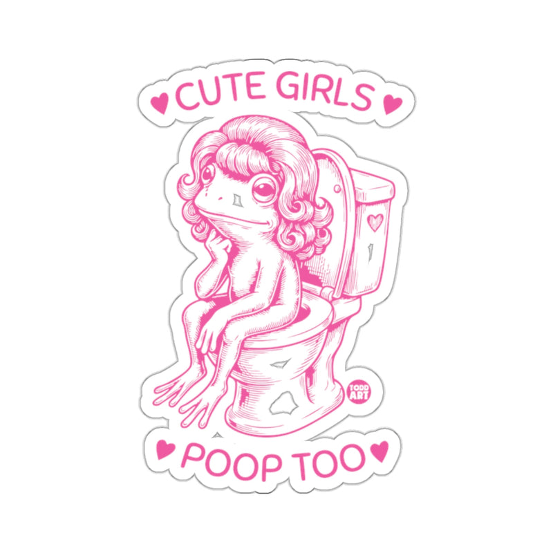 Load image into Gallery viewer, Cute Girls Poop Too Funny Frog Toilet Humor 
