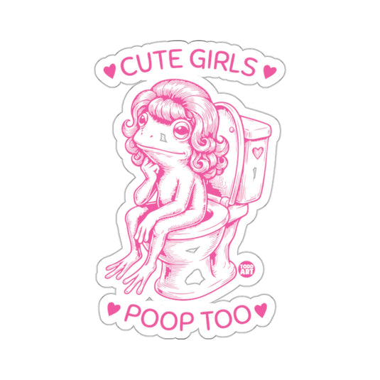 Cute Girls Poop Too Funny Frog Toilet Humor 