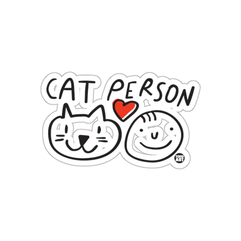 Load image into Gallery viewer, Cat Person Design Cute Line Art With Todd Art sticker
