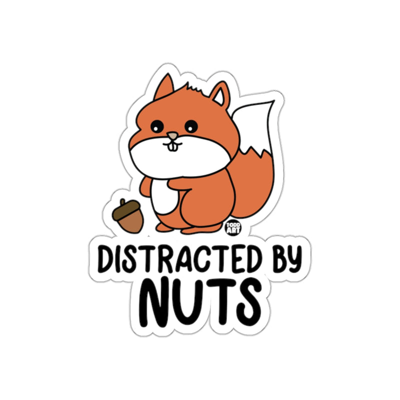 Load image into Gallery viewer, Distracted By Nuts Funny Squirrel Cartoon Illustration sticker
