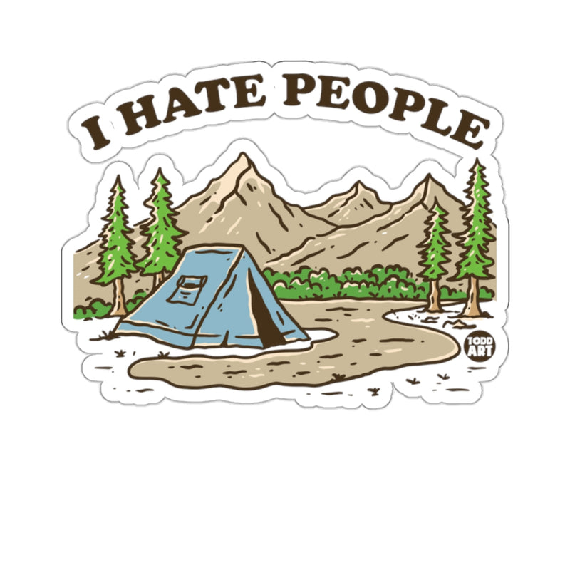 Load image into Gallery viewer, I Hate People Camping Trip Adventure Illustration sticker
