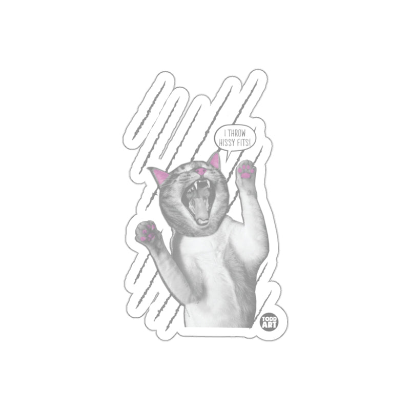 Load image into Gallery viewer, I Throw Hissy Fits Cat Sticker funny art product
