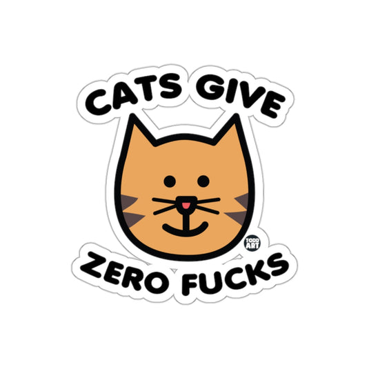 Cats Give Zero Fucks Funny Cat Expression Novelty sticker