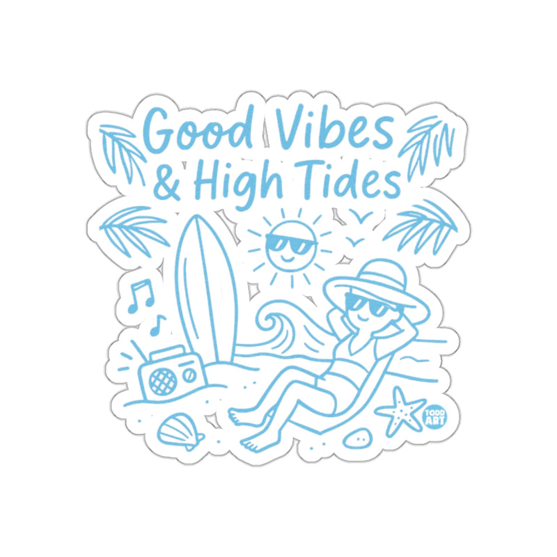 Load image into Gallery viewer, Good Vibes High Tides Surfing Sticker Beach Fun
