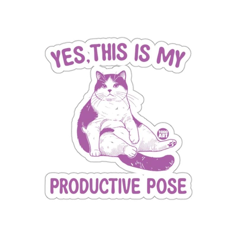 Load image into Gallery viewer, Yes This Is My Productive Pose Cat Sticker
