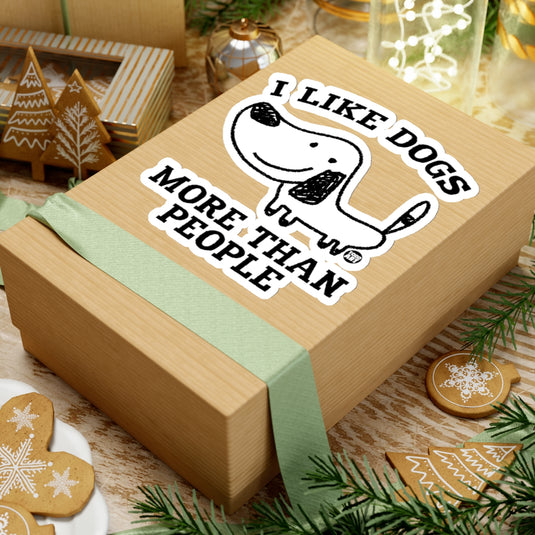 Like Dogs More Than People Vinyl Stickers, Cute Dog Stickers, Dog Laptop Stickers, Dog Water Bottle Sticker, Dog Rescue Support Stickers