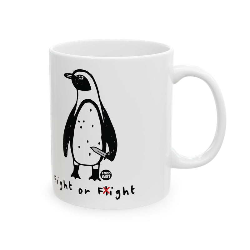 Load image into Gallery viewer, Fight Fight Penguin Mug, Baker Mug Adult Humor
