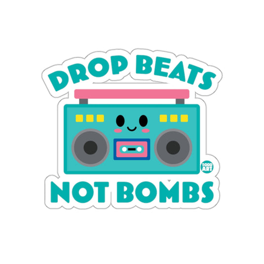 Drop Beats Not Bombs Boombox Sticker