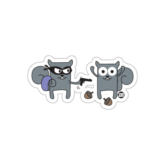 Squirrel Stick Up Funny Cartoon Scene Design sticker