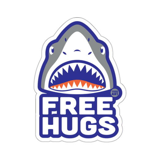 Shark Free Hugs Funny Cartoon Teeth Jaws Sticker 