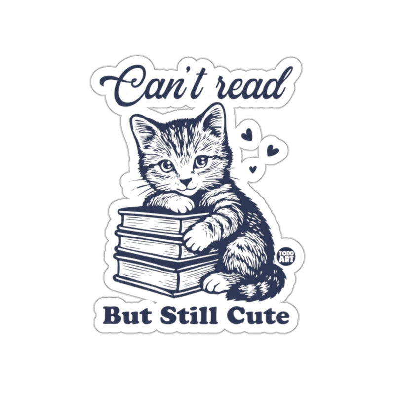 Load image into Gallery viewer, Can't Read But Still Cute Cat Sticker Product
