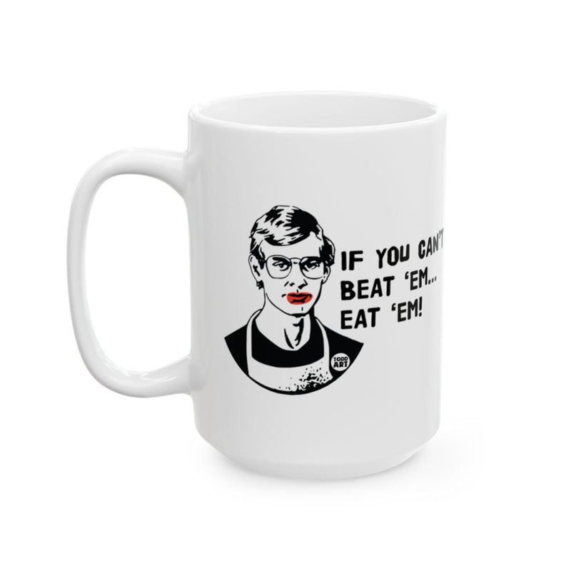 Load image into Gallery viewer, If You Can't Beat 'Em Eat 'Em Mug with Retro Art Design
