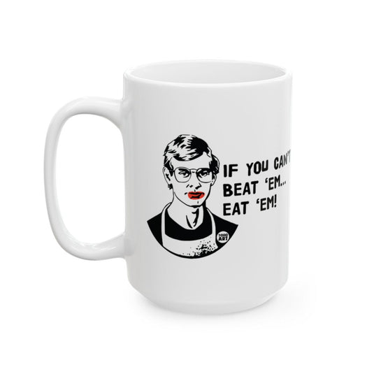 If You Can't Beat 'Em Eat 'Em Mug with Retro Art Design