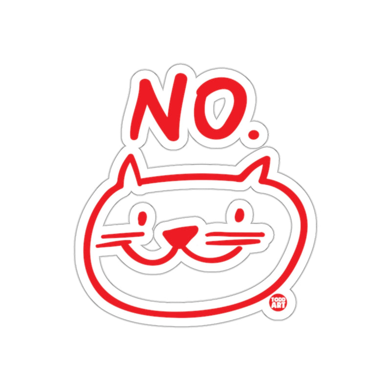 Load image into Gallery viewer, Red and White NO Cat Design Sticker for Fun Decor
