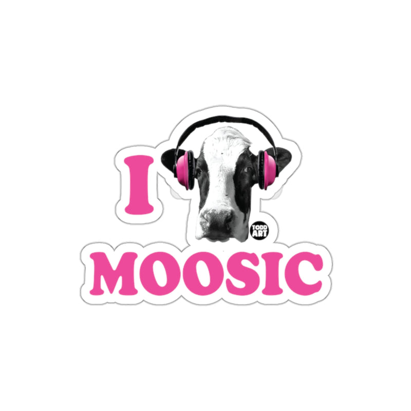 Load image into Gallery viewer, I Love Moosic Cow with Headphones sticker
