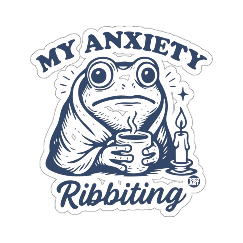 Load image into Gallery viewer, My Anxiety Ribbiting Frog Mug Candle Funny 

