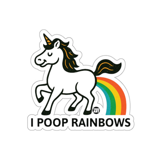 Unicorn I Poop Rainbows Todd Art Funny Animal Graphic sticker