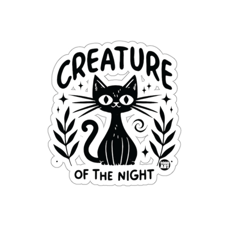Load image into Gallery viewer, Creature of The Night Black Cat Drawing Todd Art sticker
