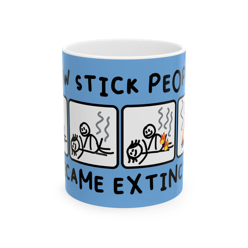 Load image into Gallery viewer, Stick People Extinct Mug, Funny Mugs for Him, Sarcastic Mens Mug, Funny Coffee Mug Men
