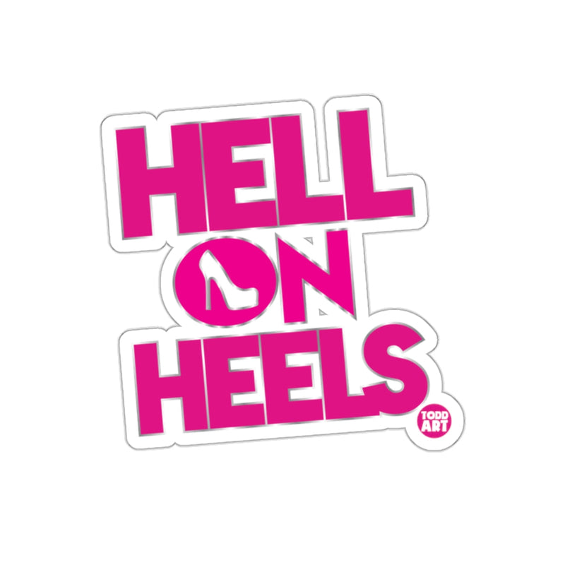 Load image into Gallery viewer, Hell On Heels Bold Pink Graphic Sticker
