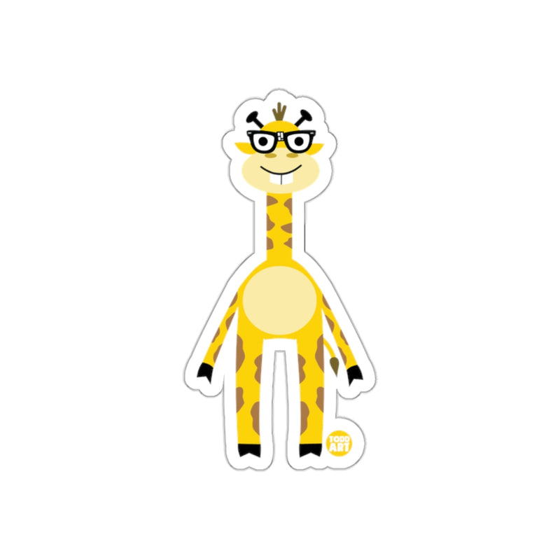 Load image into Gallery viewer, Cute Cartoon Giraffe with Glasses Sticker Product
