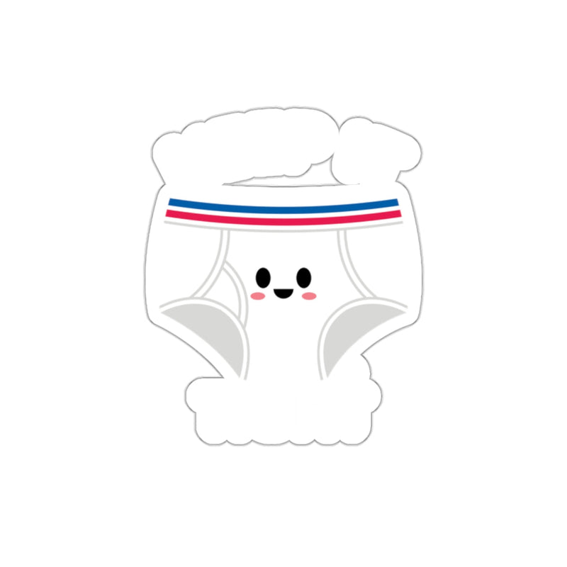Load image into Gallery viewer, Cute Smiling Cartoon Diaper with Red Blue Stripes Sticker

