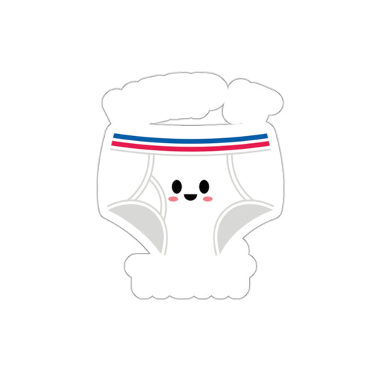 Cute Smiling Cartoon Diaper with Red Blue Stripes Sticker