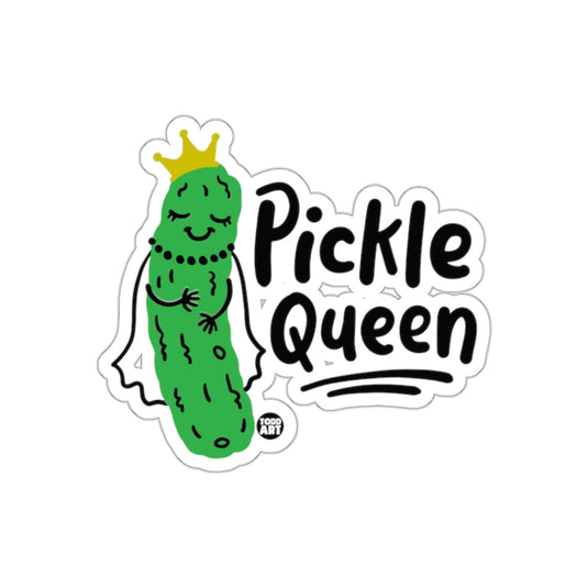 Funny Pickle Queen Art Cartoon Design by Todd Art sticker