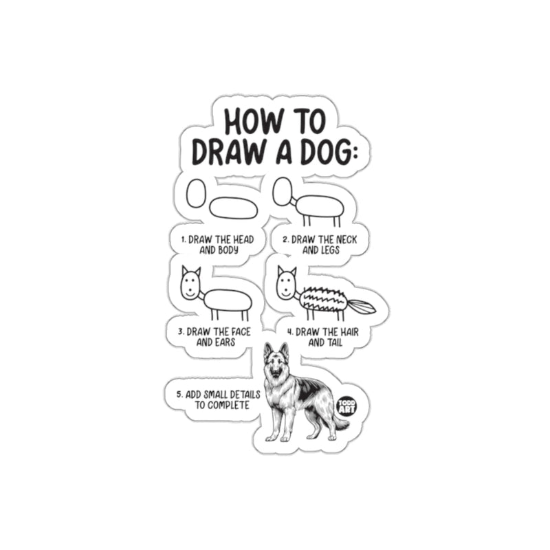 Load image into Gallery viewer, How To Draw A Dog Step By Step Guide Sticker
