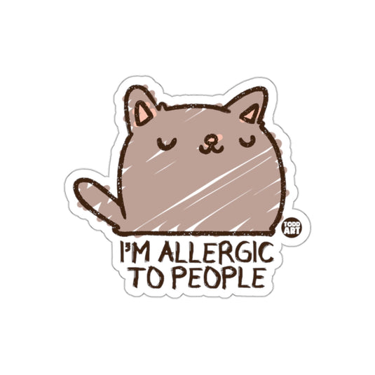 I'm Allergic To People Funny Cat Illustration sticker