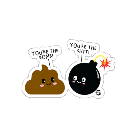 You're The Bomb And You're The Shit Funny Pun sticker