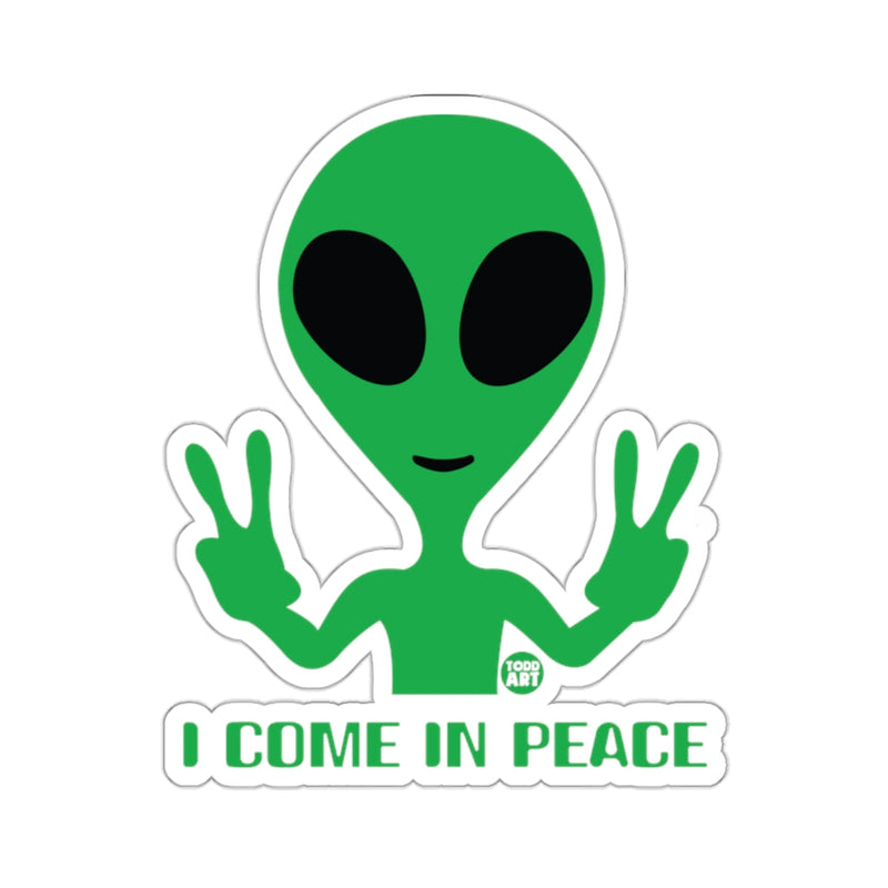 Load image into Gallery viewer, I Come In Peace Alien Sticker Graphic for Kids
