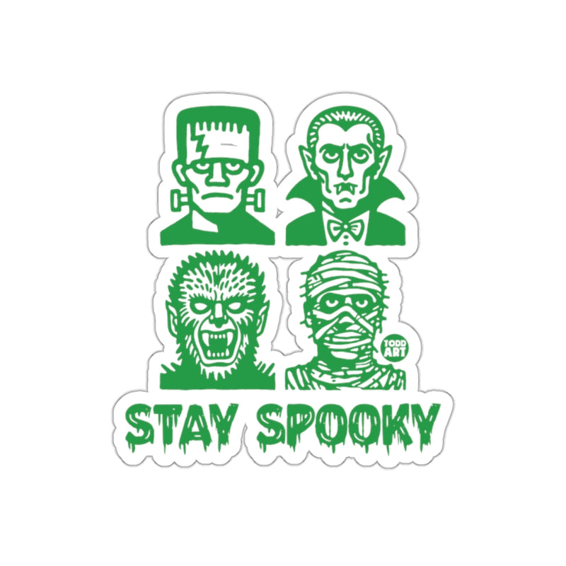 Load image into Gallery viewer, Stay Spooky Green Monster Design Sticker Product
