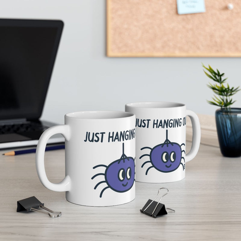 Load image into Gallery viewer, Just Hanging Out Spider Mug Cute Coffee Tea Cup

